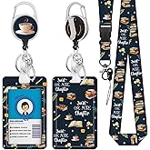 Book Lover Lanyards for ID Badge, ID Badge Holder with Retractable Reel, Teacher Badge Reel with Keychain Name Tag, Book Librarian Lanyard Card Cover Case Gift for Women