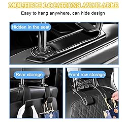 KHGUZ 2PCS Car Seat Headrest Hook, Leather Vehicle