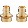 (Pack of 2) EFIELD Pex A Full Flow Expansion Brass Fittings 1 inch x 1 inch Female NPT Adapter F1960 For Pex A Tubing Pipe Only