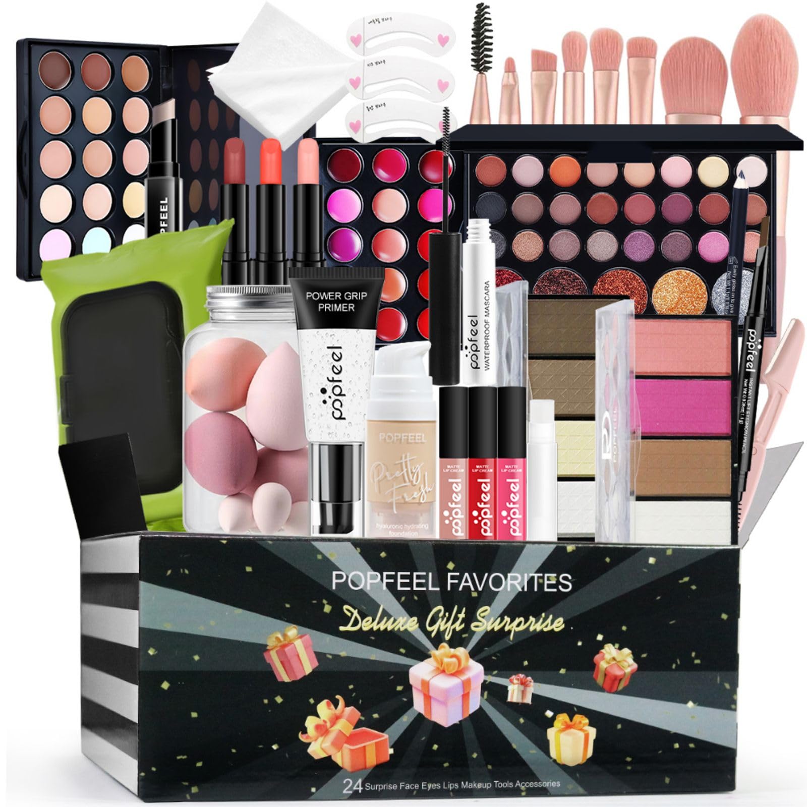 Melearch Makeup Set Box, Festival Surprise Assortment Gift with Professional Makeup Products, Cosmetics Set Party Favors for Women Girls Teenager, Vegan & Cruelty-Free, Set A