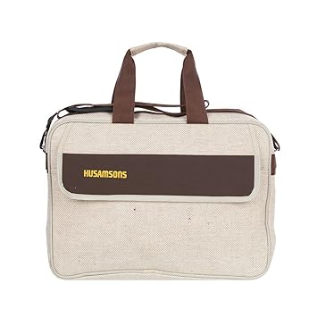 Husamsons 09-Executive Laptop Messenger Flap Jute brown Bag