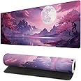 Gaming Mouse Pad Desk Pad,Extended Big Mouse Pad,31.5x11.8 Inch Long Computer Keyboard Mouse Mat Mousepad with 3mm Non-Slip Base and Stitched Edge for Gaming and Office… (Pink Canyon)