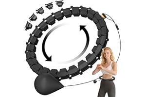 HCOIW Plus Size Silent Weighted Hula Infinity Fitness Detachable Hoops 65-Inch 32 Knot, Smart Noiseless Infinity Hula for Women, Waist and Abdominal Home Weight Loss Exercise Fit Hoop