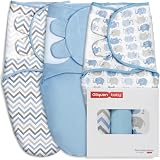 GLLQUEN BABY Baby Swaddle Wraps 0-3 Months 3 Pack Organic Cotton Sky Blue