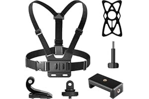AKASO Adjustable Chest Strap Action Camera Accessories Kit for Action Cameras and Smartphones