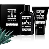 RUGGED & DAPPER Daily Duo Skincare Set for Men | Includes Age + Damage Defense Moisturizer & Daily Power Scrub Face Wash