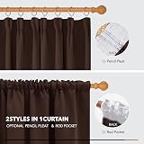 Deconovo Blackout Curtains 55x96 Inches Chocolate 2 Panels Thermal view 5