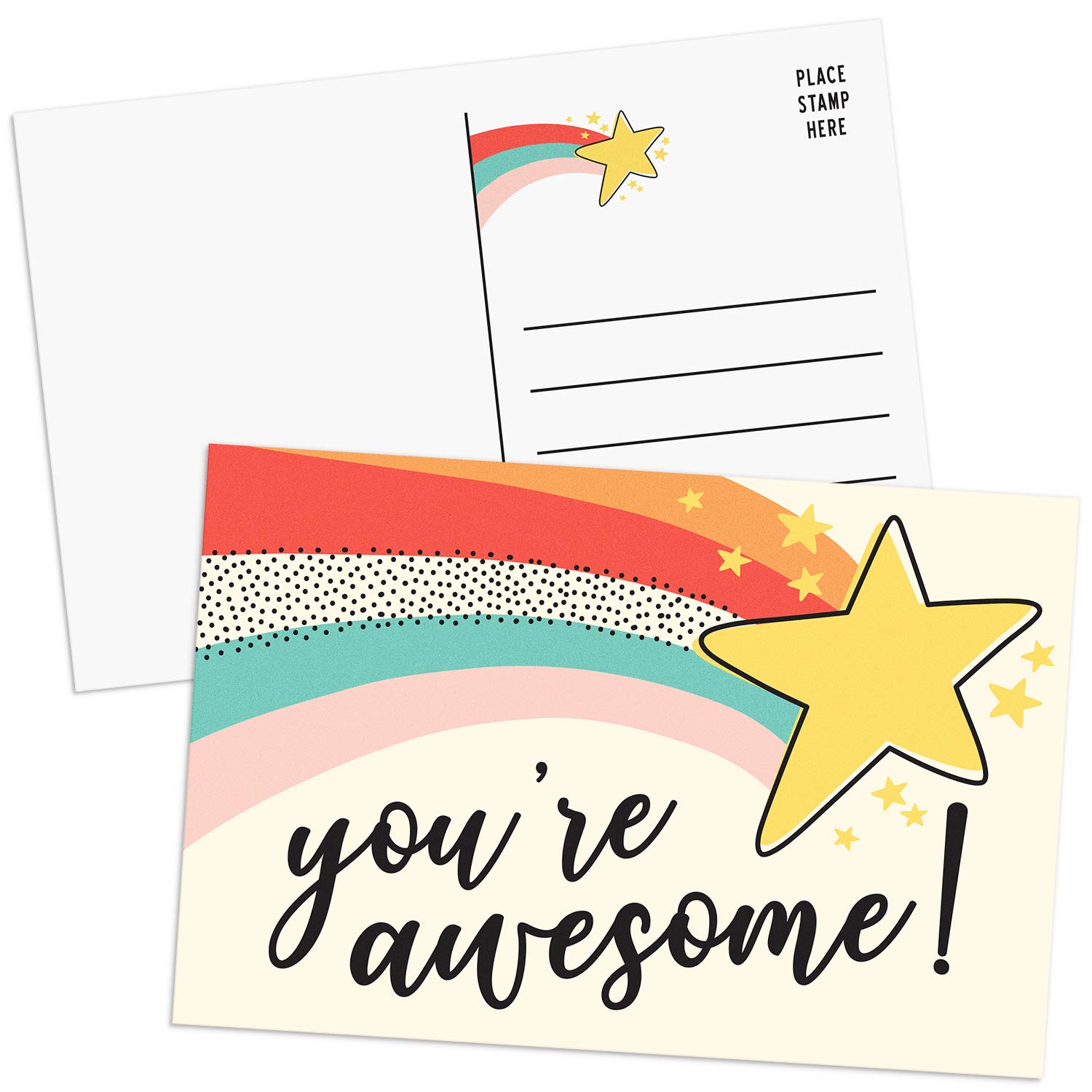 SWEETZER & ORANGE You Are Awesome Cards Postcards Pack (60 Greeting Notes) 4x6 Gratitude for Kids and Adults. Positive Affirmations Cards, Kindness Posters, Employee Appreciation Amazing Letters