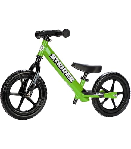 Strider - 12 Sport Balance Bike, Ages 18 Months to 5 Years, Black
