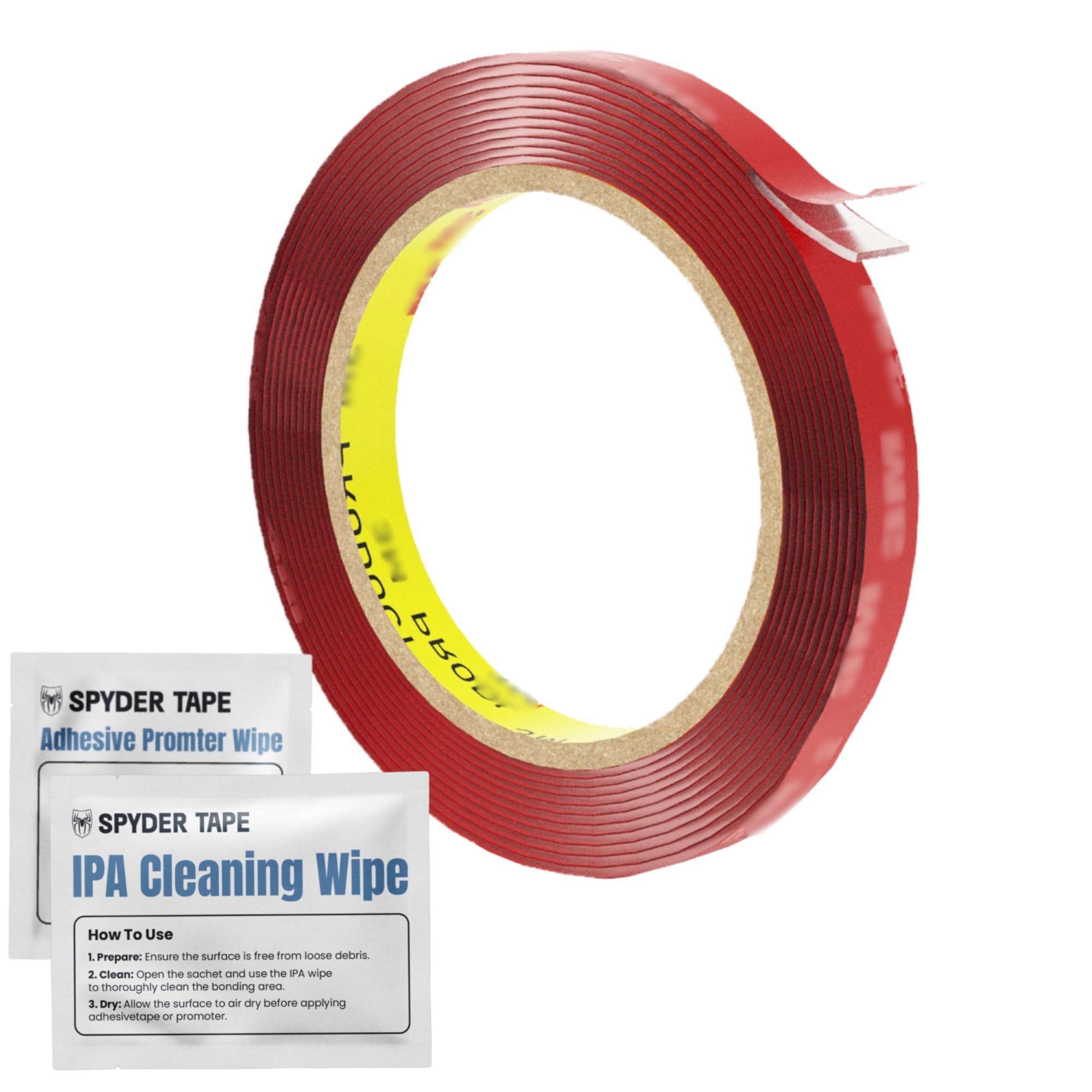 4910 Clear Double Sided Tape 1in x 15ft – Transparent Heavy Duty Mounting Tape – Strong Invisible Adhesive for Glass, Glazing Panels, Acrylic Displays, Mirrors, Signs, LED Strips & Sneeze Screens