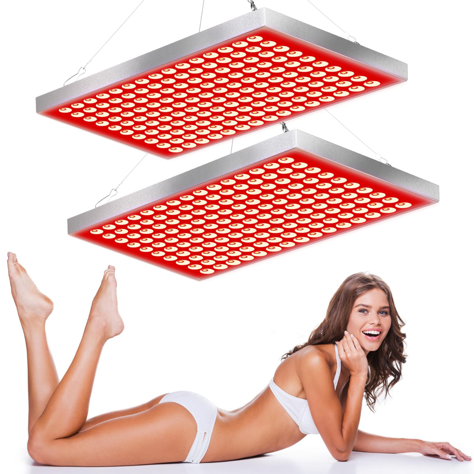 Photo 1 of Red Light Therapy for Body and Face, Infrared Red Light Therapy Device with Stand, 660nm and 850nm LED RedLight Panel for Full Body Skin Rejuvenation at Home (2 Pack)