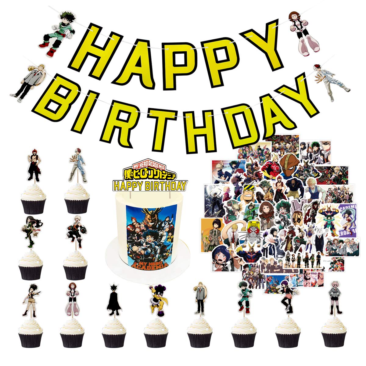 thumbnail image 2 of My Hero Academia Birthday Party Decoration Set – Balloons, Banner, Cake Toppers – Anime Theme 2 of 6