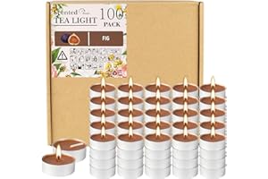 FCLAYVTS 100 Pack Scented Tealight Candles 4 Hours, Fig Aromatherapy Candles for Votive Home, Wedding Holiday and Emergency (Brown)