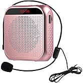 YCWF Voice Amplifier for Teachers,Rechargeable Portable Microphone with Speaker,Portable Pa System for Outdoors, Teaching, Meeting, Presentation, etc(Rose Gold)