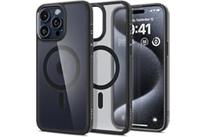 Spigen Ultra Hybrid MagFit Designed for iPhone 15 Pro Case (2023) [Anti-Yellowing] [Military-Grade Protection] Compatible with MagSafe - Frost Black