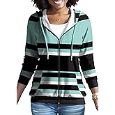 Nimsruc Zip Up Hoodies For Women Long Sleeve Casual