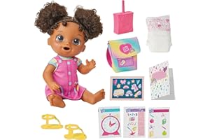 Baby Alive Time for School Baby Doll Set, 12 Inch, Back to School Toys for Girls & Boys, Black Hair, Preschool Gifts for Kids, Ages 3+ (Amazon Exclusive)