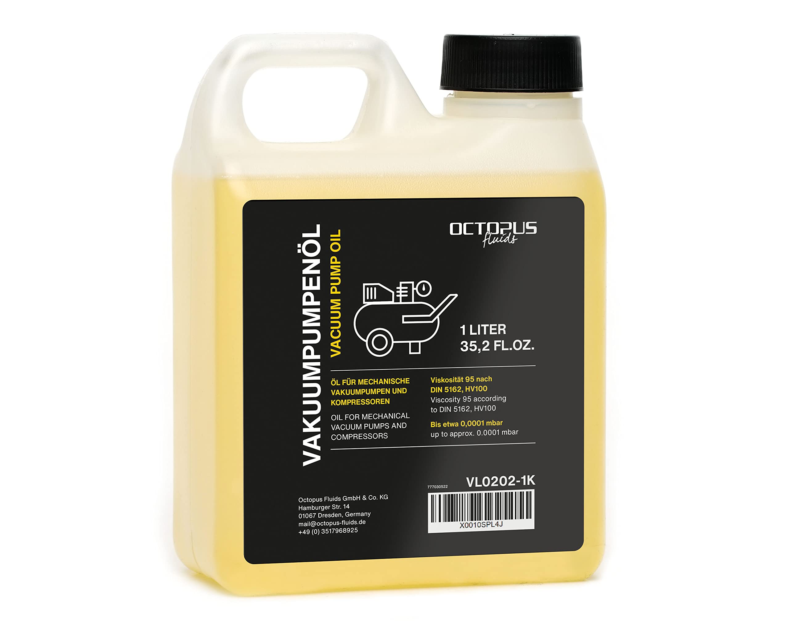 1000 ml Vacuum pump oil 1 liter Vacuum oil Oil Vacuum pump Pump oil Compressor oil HV100 Machine oil