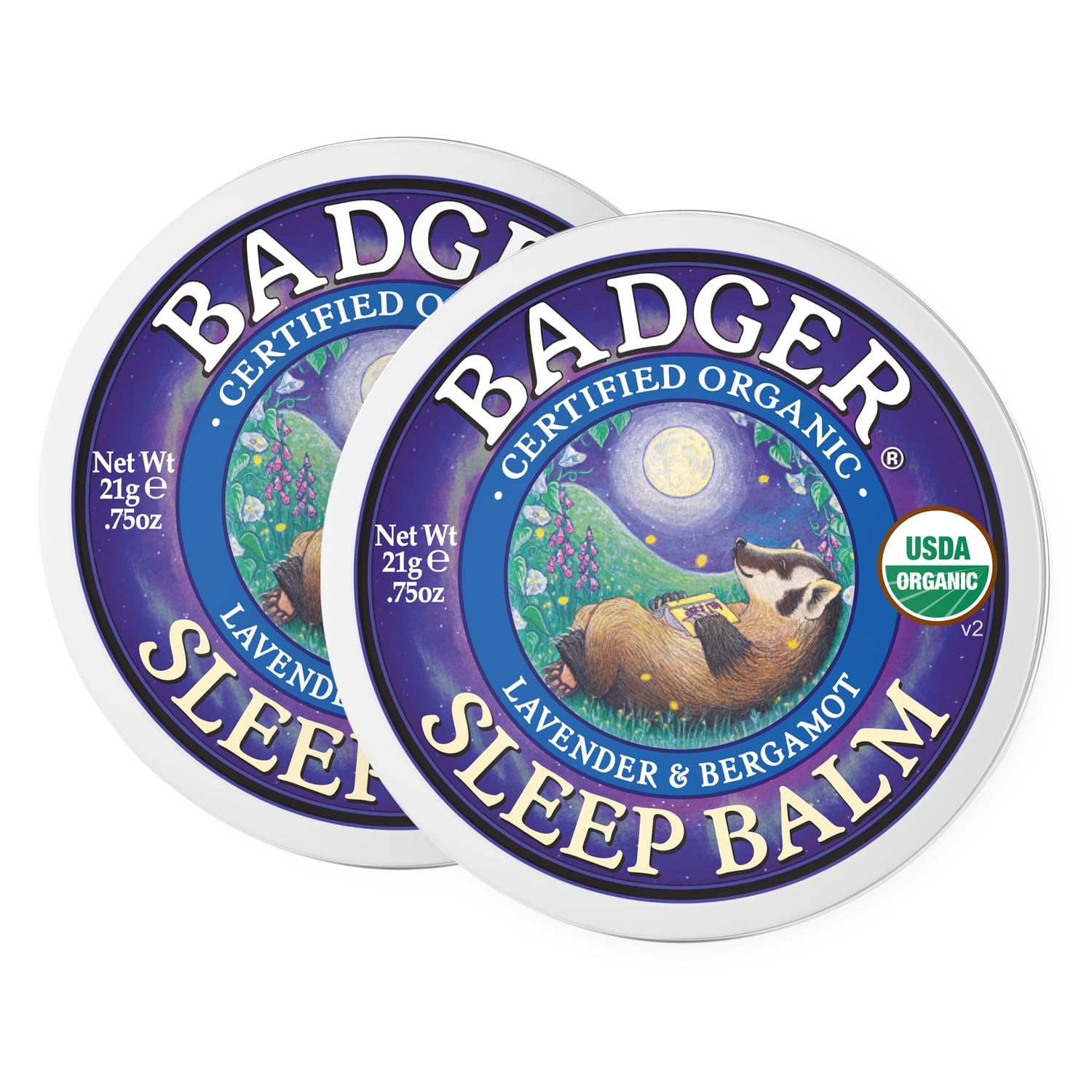 Badger Sleep Balm, Softens Skin whilst Soothing the Mind, For a Blissful Nights Sleep Rub on the Temples or Pulse Points, Lavender and Bergamot Scent with Added Essential Oils, 56g