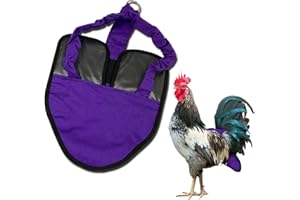 Hen Holster Bird Diaper, Wrap Around - for Hens, Roosters, Ducks, Leak-Proof Design, Comfortable Fleece Strap Bird Harness with Sewn-in Liner, Secure Hook and Loop Closure - Large, Purple