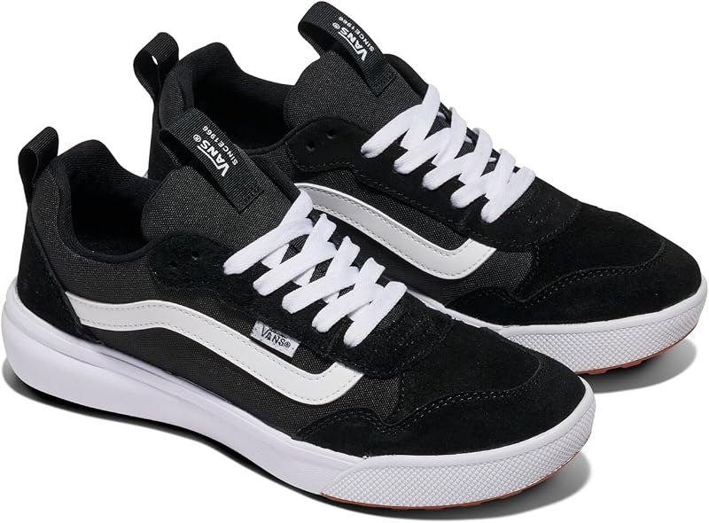 Baskets Exp pour Homme, Toile en Daim Noir et Blanc, 42 EU