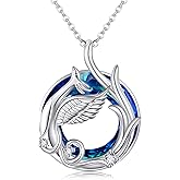 MONGAS Phoenix Necklace Sterling Silver Created Crystal Pendant Cute Animal Necklace Phoenix Jewelry Gifts for Women