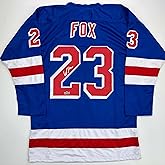 Facsimile Autographed Adam Fox New York Blue Reprint Laser Auto Hockey Jersey Size Men's XL