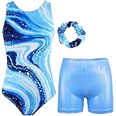 JESKIDS Gymnastics Leotards for Girls Dance Unitards Biketards Matching Shorts Activewear Suits for Girls 4-13 Years
