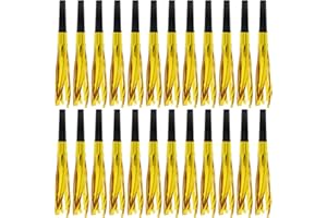 Lovecheer 24/60PCS Fringed Foil Party Noisemakers Metallic Fringed Party Blowers for Adults Birthday Wedding New Year Christmas Blowouts