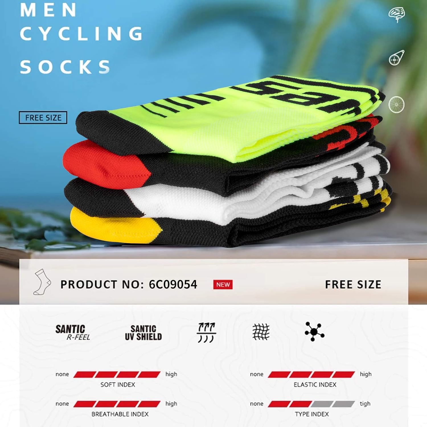 Cycling Socks, Running Socks for Men Women, Performance Crew Socks: Clothing