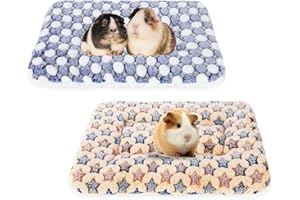 2 Pcs Small Animal Plush Bed Mat, Guinea Pig Warm Bed Bunny Bed Fleece Blanket Washable Guinea Pig Bed Fluffy Guinea Pig Bedd