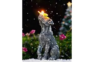 Goodeco Dog Statue with Solar Butterfly - Ideal Gifts for Dad, Mom or Birthdays, Beautifully Crafted Outdoor Decorations to Wow Your Guests