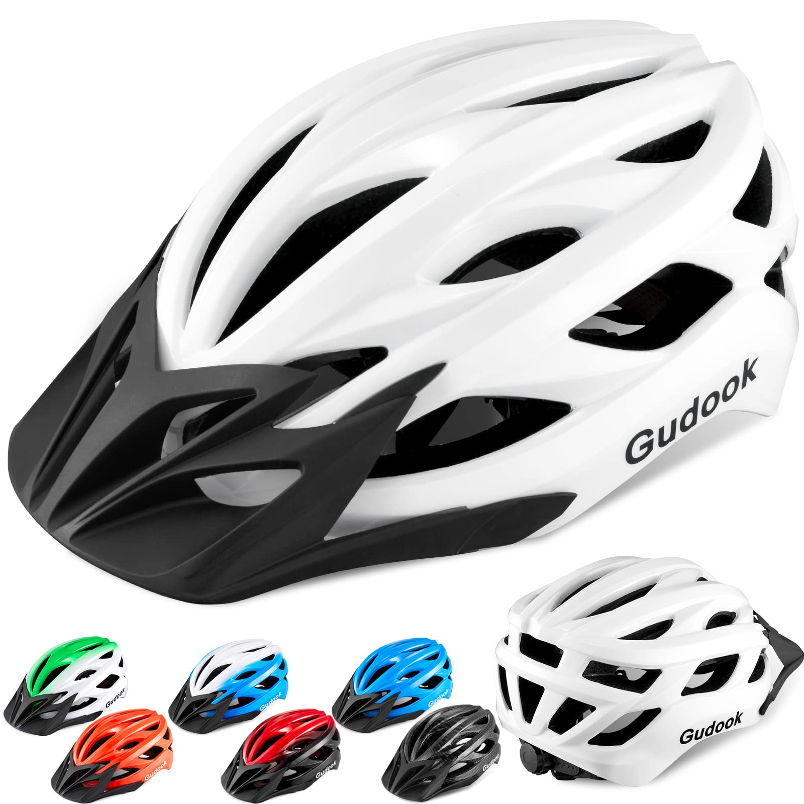 Photo 1 of Gudook Bike Helmets for Men - Women Bicycle Helmet Adult - Certified Lightweight Comfort Adjustable Cycling Helmet with Detachable Visor for Mountain Road Biker