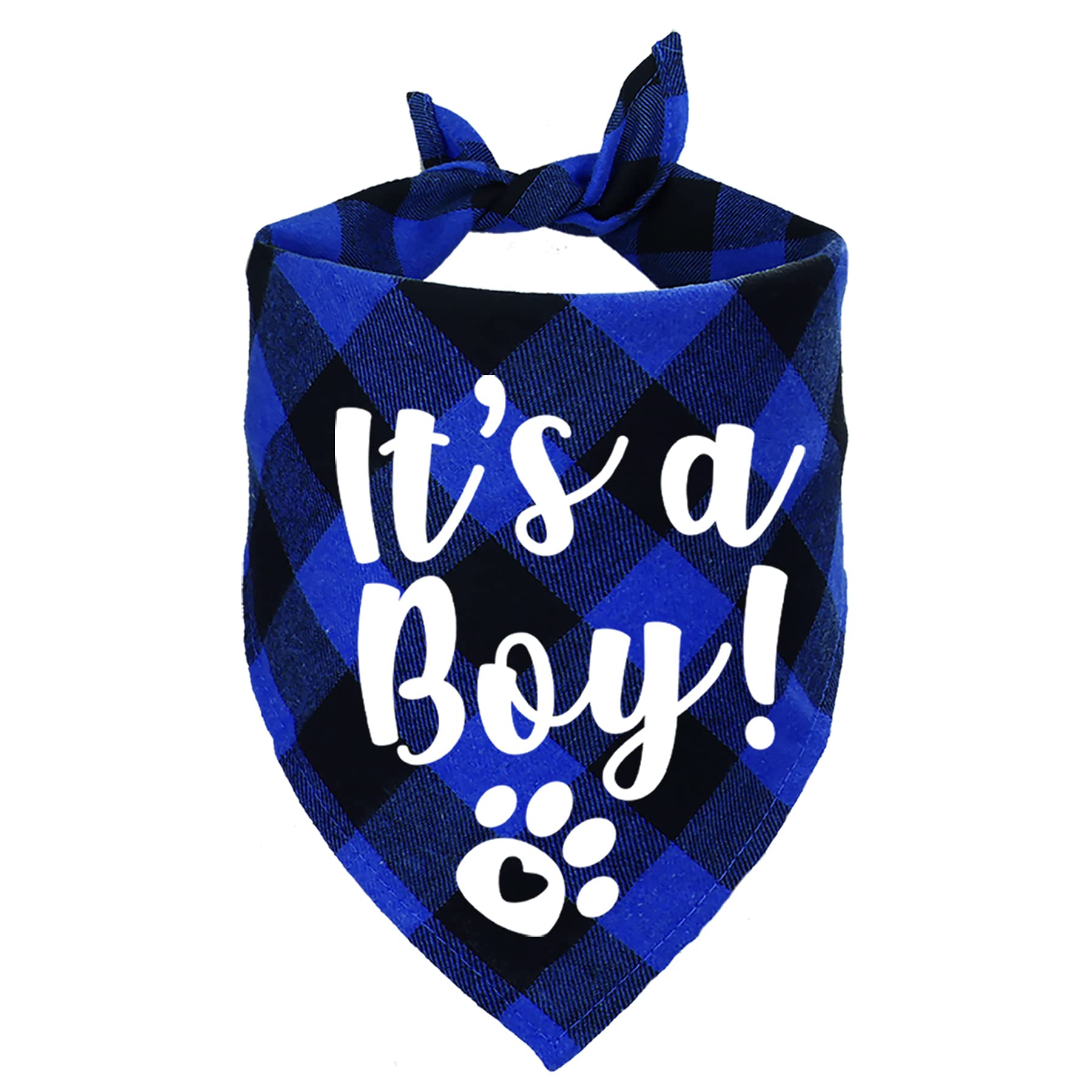 STMK It's A Boy Plaid Dog Bandana, Pregnancy Announcement Dog Bandana, Baby Announcement Dogs Bandanas Gender Reveal Photo Prop for Dogs (Blue)
