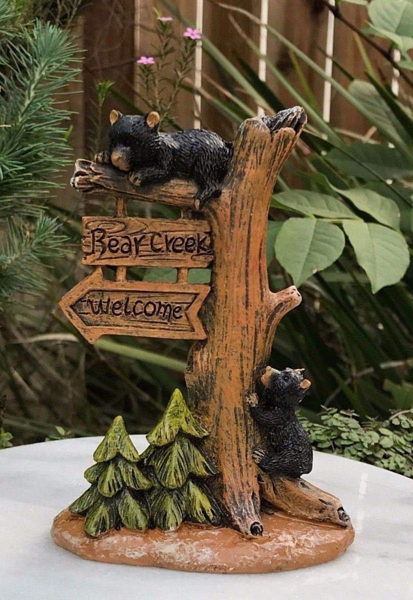 Best Garden Statue Of Bear With Welcome Sign