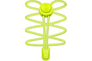 UpUGo Elastic Shoe Laces, No Tie Shoe Laces Tieless for Kids, Adults, Elderly, One Size Fit All Reflective Yellow ×1 1 pair