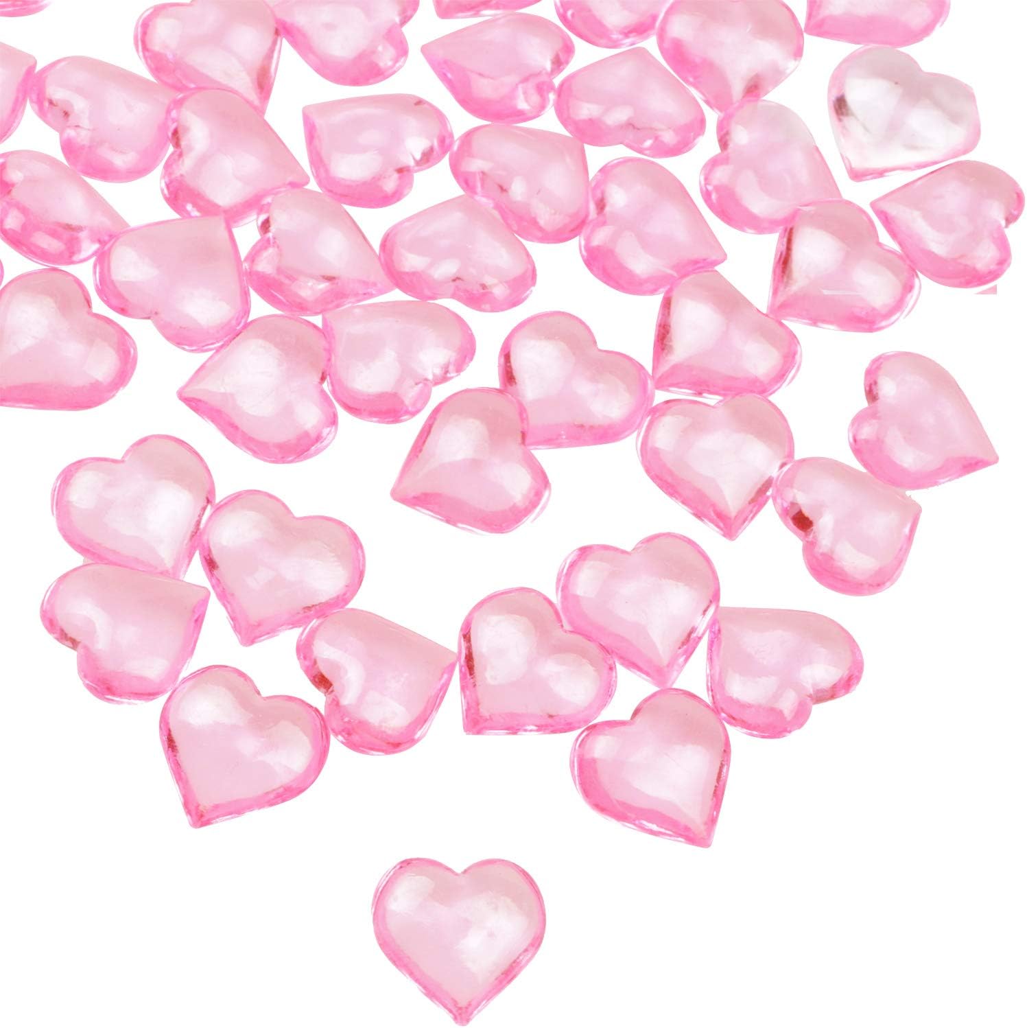 Vase Fillers - 110 Pieces Pink Acrylic Heart Pink Heart Gems Valentine's Day Heart Ornaments for Valentine's Day Decorations Vase Filler Table Scatter Anniversary Wedding Home Decorations(Pink, 8OZ)