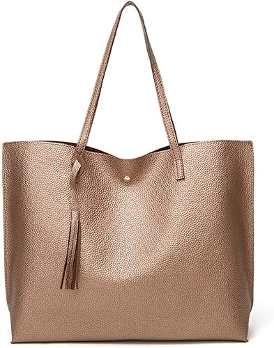 Amazon Co Jp 2way トートバッグ レディース 革 ハンドバッグ 人気 通勤 レザー ハンドバッグ ビジネスバッグ 軽い 手提げ 肩掛け かばん 大容量 手持ち カバン 大人 母の日 プレゼント シンプル シャンパン シューズ バッグ