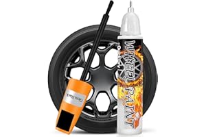 VIGORDER Gloss Black Rim Touch Up Paint, Professional Wheel Paint Scratch Repair Kit Curb Rash, Quick And Easy Alloy Touch Up Paint Pen For Rims, Universal black automotive paint, Rim Protector Prevent Rust