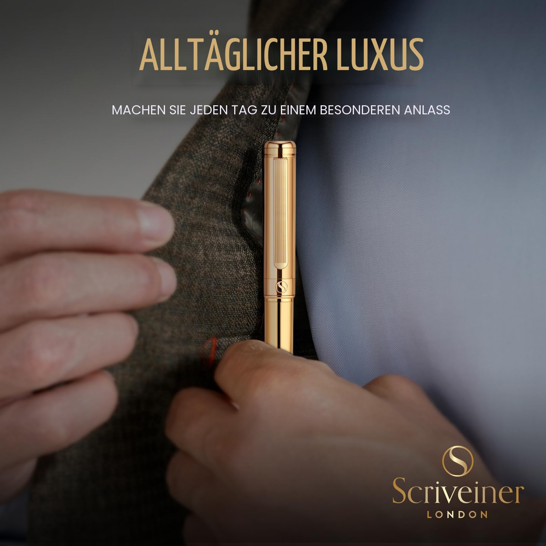 Scriveiner Füllfederhalter Gold Füller Edel mit Echtvergoldung, Schmidt vergoldete Feder (mittel), Bestes Geschenk für Herren und Damen, Manager, Führungskräfte 7