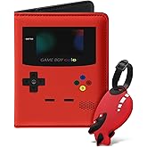 Slohif Kids Passport Holder Lugguage Tag Set Suitcase Cover Wallet Case for Travel Boys Women - Cute Leather Passport Book Personalized Organizer Card Protector Sleeve Essentials Slim Carrier Game