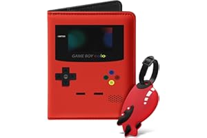 Slohif Kids Passport Holder Lugguage Tag Set Suitcase Cover Wallet Case for Travel Boys Women - Cute Leather Passport Book Personalized Organizer Card Protector Sleeve Essentials Slim Carrier Game