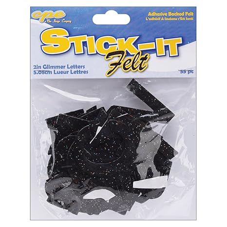 Unbekannt New Image Gruppe Filz Feltables Buchstaben und Zahlen 2-inch-Glimmer schwarz