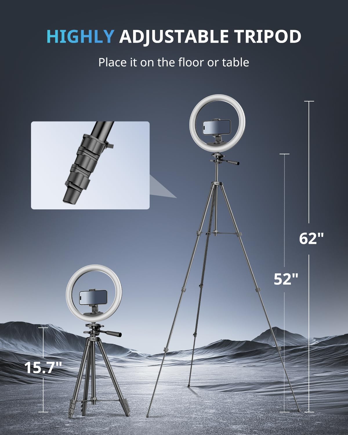 UBeesize 12 inch Ring Light with Stand, Selfie Ring Light with 50