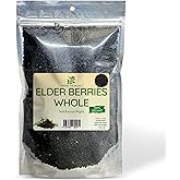 Herb To Body Organic Elderberry Dried Whole - 4oz Wildcrafted Sambucus Elderberry for Syrup, Teas, and Herbal Recipes