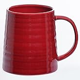 Garnome Extra Large Ceramic Coffee Mugs, 23 oz Handmade Pottery Mug, Big Tea Cups with Handle for Office and Home, Dishwasher and Microwave Safe (Red)