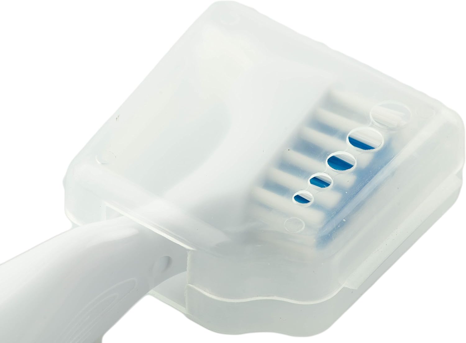 Koala Lifestyle Denture Cleaner Brushes with Covers | Cleaning Toothbrush for Dentures, False Teeth, Night Guards for Teeth Grinding, Dental Devices, and Mouth Guards | 3 Pieces, White / Blue: Health & Personal Care