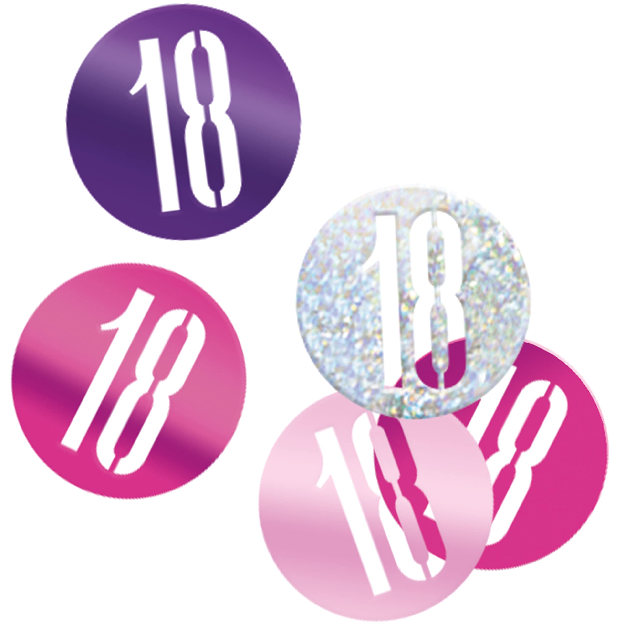 Unique 83850 Pink Number Cutout Confetti-5 oz 1 Pack, Age 18