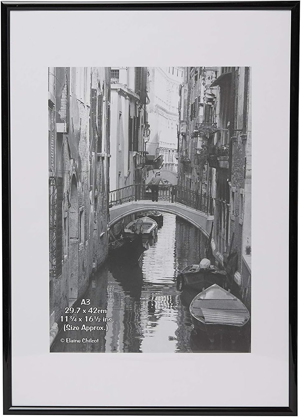 3XA3 29.7 x 42 cm Back Loader Non Glass Certificate/Photo/Picture Frame - Black