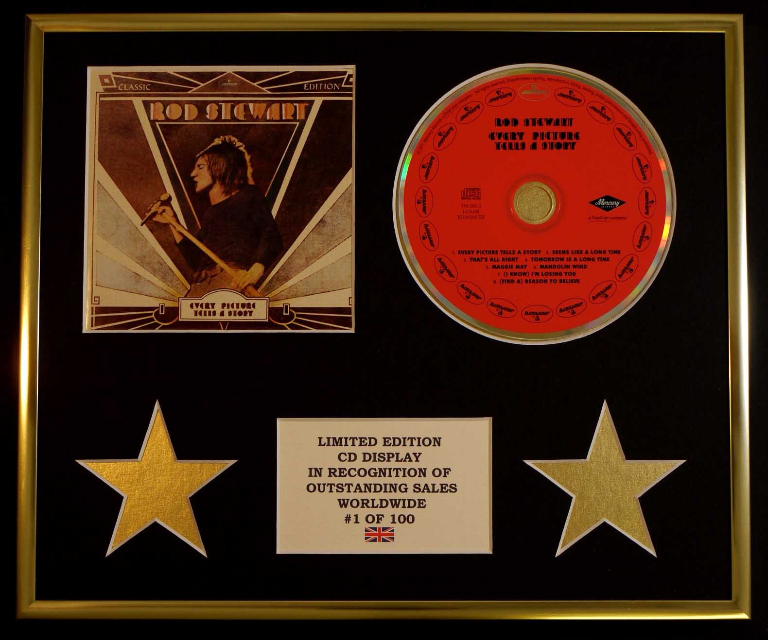 ROD STEWART/CD DISPLAY/LIMITED EDITION/COA/EVERY PICTURE TELLS A STORY